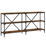 Casa si Gradina - Mobilier - Comode si corpuri - Console - Masa consola stejar afumat 160x30x75 cm lemn prelucrat si fier - Infinity.ro