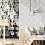 Casa si Gradina - Decoratiuni - Tapet - Noordwand Tapet „Friends & Coffee Little Stars”, gri inchis si alb - Infinity.ro