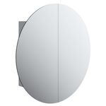 Casa si Gradina - Mobilier - Mobilier baie - Corpuri baie - Dulap de baie cu oglinda rotunda si LED, gri, 54x54x17,5 cm - Infinity.ro