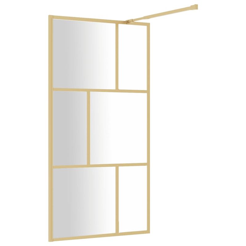 Casa si Gradina - Sanitare - Cazi si cabine de dus - Paravane si usi - Paravan dus walk-in, auriu, 100x195 cm, sticla ESG transparenta - Infinity.ro