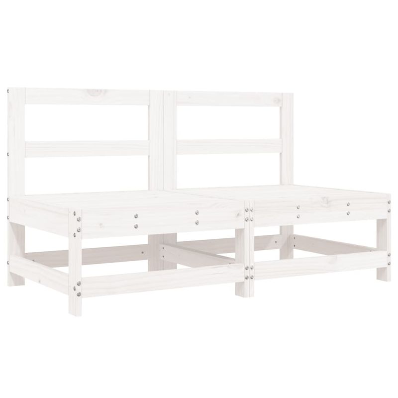 Casa si Gradina - Gradina si terasa - Mobilier exterior - Seturi mobila gradina - Set mobilier de gradina cu perne, 6 piese, alb, lemn masiv pin - Infinity.ro