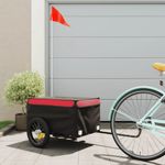 Sport si Outdoor - Ciclism - Accesorii pentru biciclete - Remorci biciclete - Remorca pentru biciclete, negru și rosu, 30 kg, fier, mărime 120x54x44 cm - Infinity.ro