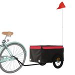 Sport si Outdoor - Ciclism - Accesorii pentru biciclete - Remorci biciclete - Remorca pentru biciclete, negru și rosu, 30 kg, fier, mărime 120x54x44 cm - Infinity.ro