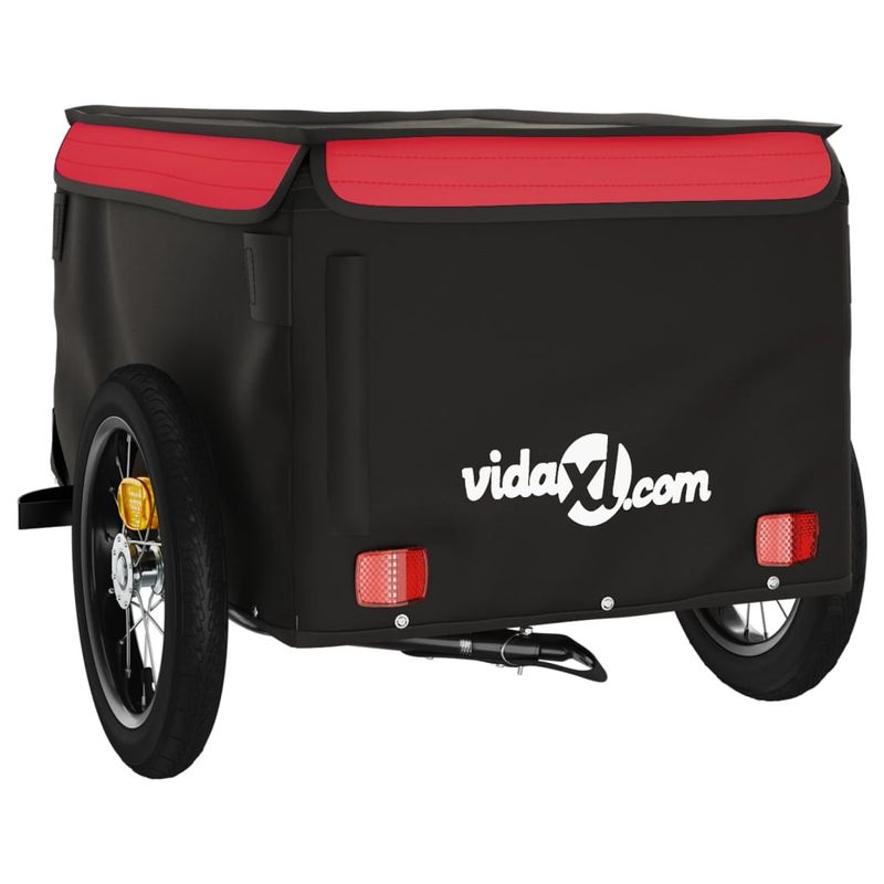 Sport si Outdoor - Ciclism - Accesorii pentru biciclete - Remorci biciclete - Remorca pentru biciclete, negru și rosu, 30 kg, fier, mărime 120x54x44 cm - Infinity.ro