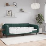 Casa si Gradina - Mobilier - Paturi si accesorii - Paturi - Cadru de pat, verde inchis, 90x200 cm, catifea - Infinity.ro