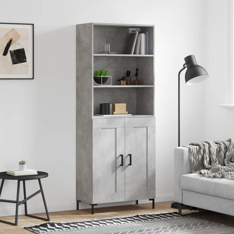 Casa si Gradina - Mobilier - Comode si corpuri - Corpuri bucatarie - Dulap inalt, gri beton, 69,5x34x180, lemn compozit - Infinity.ro