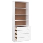 Casa si Gradina - Mobilier - Biblioteci si rafturi - Biblioteci - Biblioteca cu sertare „ALTA” alb 77x35x186,5 cm lemn masiv pin - Infinity.ro