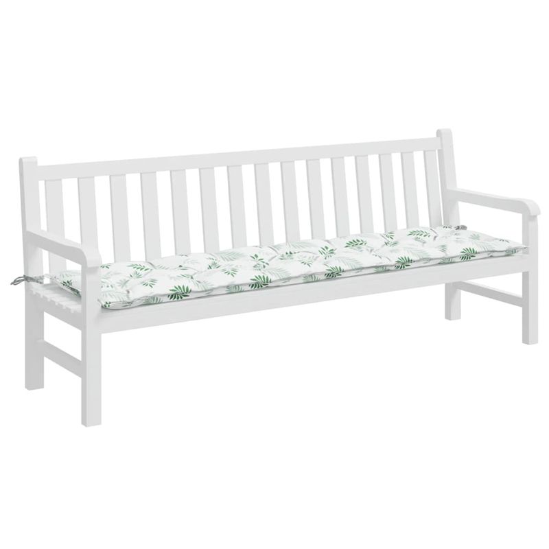 Casa si Gradina - Gradina si terasa - Mobilier exterior - Perne decorative exterior - Perna banca de gradina, alb și verde, 200x50x7 cm, textil - Infinity.ro