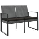 Casa si Gradina - Gradina si terasa - Mobilier exterior - Bancute de gradina - Banca de gradina cu 2 locuri, cu perne, gri inchis, ratan PP - Infinity.ro