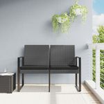 Casa si Gradina - Gradina si terasa - Mobilier exterior - Bancute de gradina - Banca de gradina cu 2 locuri, cu perne, gri inchis, ratan PP - Infinity.ro