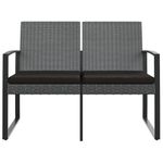 Casa si Gradina - Gradina si terasa - Mobilier exterior - Bancute de gradina - Banca de gradina cu 2 locuri, cu perne, gri inchis, ratan PP - Infinity.ro
