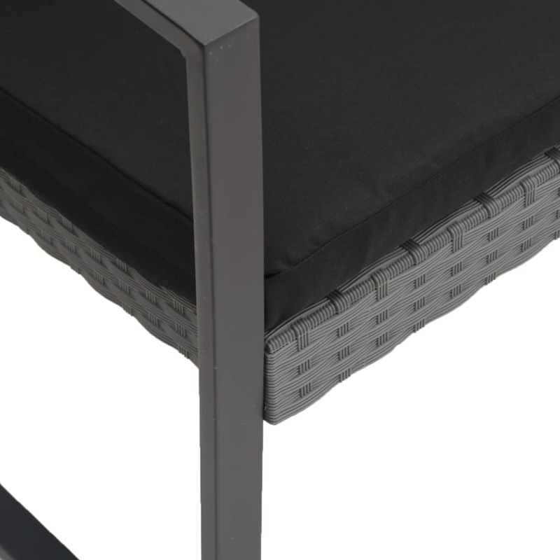 Casa si Gradina - Gradina si terasa - Mobilier exterior - Bancute de gradina - Banca de gradina cu 2 locuri, cu perne, gri inchis, ratan PP - Infinity.ro