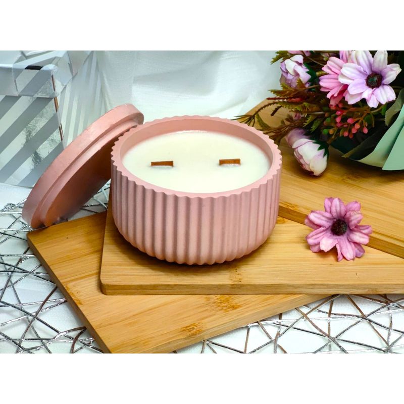 Casa si Gradina - Decoratiuni - Aromaterapie si lumanari - Lumanari si candele - Lumanare parfumata decorativa doua fitiluri de lemn-Healing Wood Rose - Infinity.ro