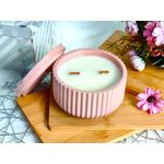 Casa si Gradina - Decoratiuni - Aromaterapie si lumanari - Lumanari si candele - Lumanare parfumata decorativa doua fitiluri de lemn-Healing Wood Rose - Infinity.ro