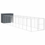 Petshop - Accesorii petshop - Culcusuri si custi - Custi interior si exterior - Cusca de caine cu tarc antracit 214x1069x181 cm otel galvanizat - Infinity.ro