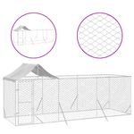 Petshop - Accesorii petshop - Culcusuri si custi - Custi interior si exterior - Padoc de exterior cu acoperis argintiu 6x2x2,5m otel galvanizat - Infinity.ro