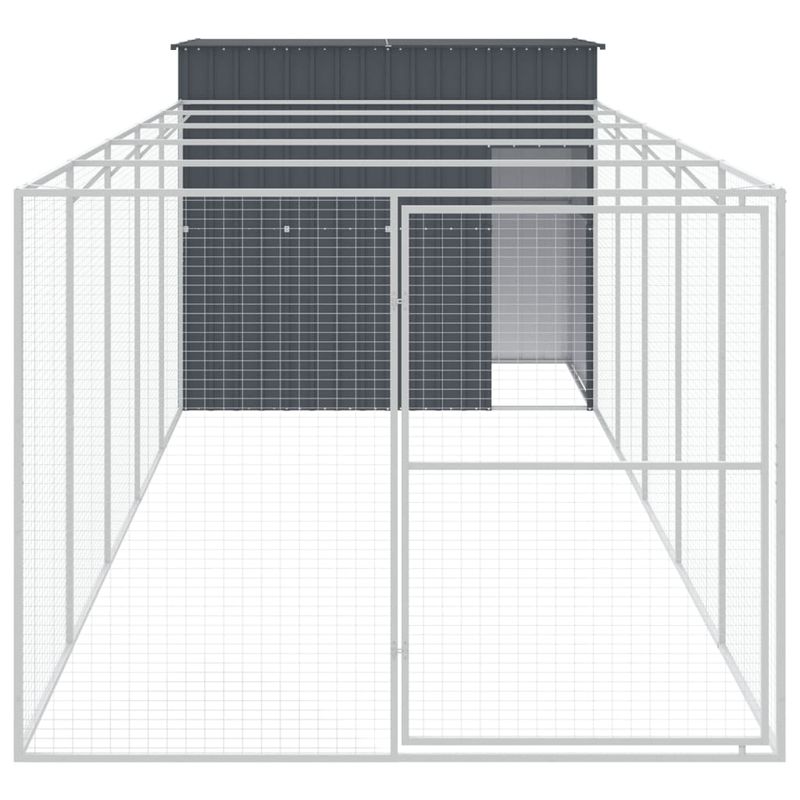 Petshop - Accesorii petshop - Culcusuri si custi - Custi interior si exterior - Cusca de caine cu tarc antracit 214x661x181 cm otel galvanizat - Infinity.ro