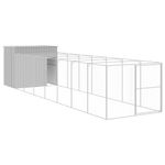 Petshop - Accesorii petshop - Culcusuri si custi - Custi interior si exterior - Cusca de caine & tarc gri deschis 214x865x181cm otel galvanizat - Infinity.ro