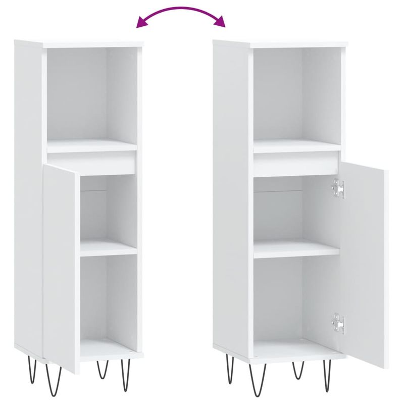 Casa si Gradina - Mobilier - Mobilier baie - Corpuri baie - Dulap de baie, alb, 30x30x100 cm, lemn prelucrat - Infinity.ro