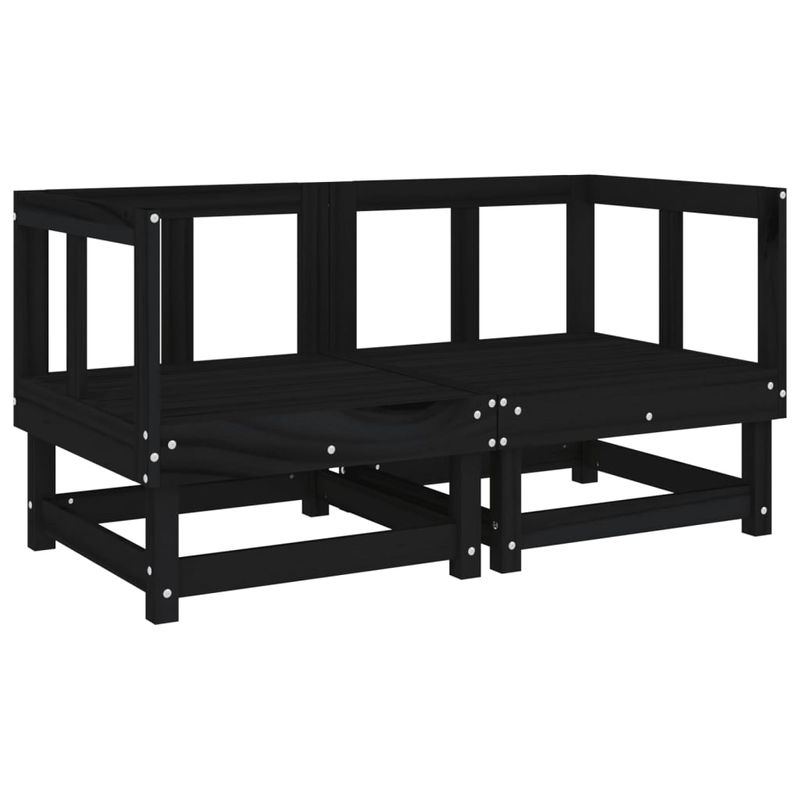 Casa si Gradina - Gradina si terasa - Mobilier exterior - Canapele si fotolii gradina - Canapele coltar cu perne, 2 buc., negru, lemn masiv de pin - Infinity.ro