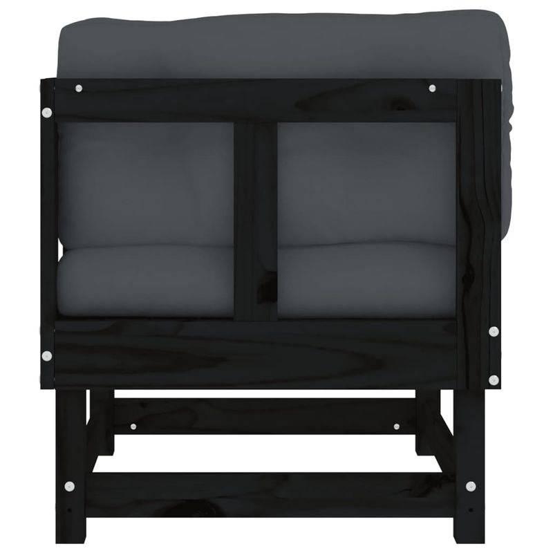 Casa si Gradina - Gradina si terasa - Mobilier exterior - Canapele si fotolii gradina - Canapele coltar cu perne, 2 buc., negru, lemn masiv de pin - Infinity.ro
