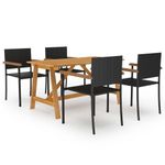 Casa si Gradina - Gradina si terasa - Mobilier exterior - Seturi mobila gradina - Set de masa pentru gradina, 5 piese, negru - Infinity.ro