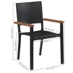 Casa si Gradina - Gradina si terasa - Mobilier exterior - Seturi mobila gradina - Set de masa pentru gradina, 5 piese, negru - Infinity.ro