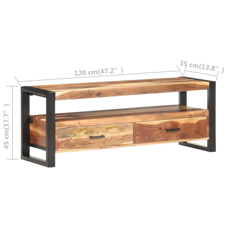 Casa si Gradina - Mobilier - Comode si corpuri - Comode - Comoda TV, 120 x 35 x 45 cm, lemn masiv cu finisaj miere - Infinity.ro