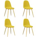 Casa si Gradina - Mobilier - Scaune si fotolii - Scaune - Scaune de bucatarie, 4 buc., galben mustar, catifea - Infinity.ro