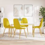 Casa si Gradina - Mobilier - Scaune si fotolii - Scaune - Scaune de bucatarie, 4 buc., galben mustar, catifea - Infinity.ro