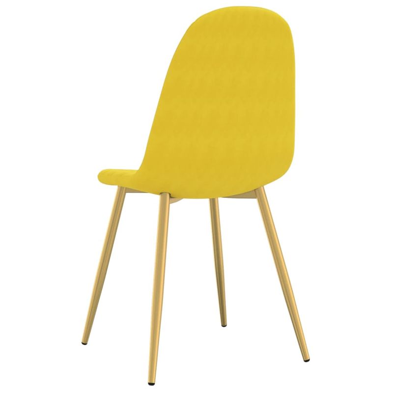 Casa si Gradina - Mobilier - Scaune si fotolii - Scaune - Scaune de bucatarie, 4 buc., galben mustar, catifea - Infinity.ro