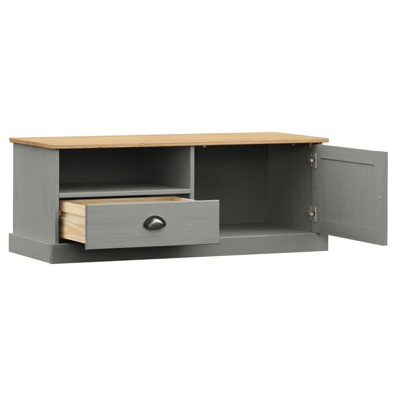 Casa si Gradina - Mobilier - Comode si corpuri - Comode - Comoda TV VIGO, gri, 106x40x40 cm, lemn masiv de pin - Infinity.ro