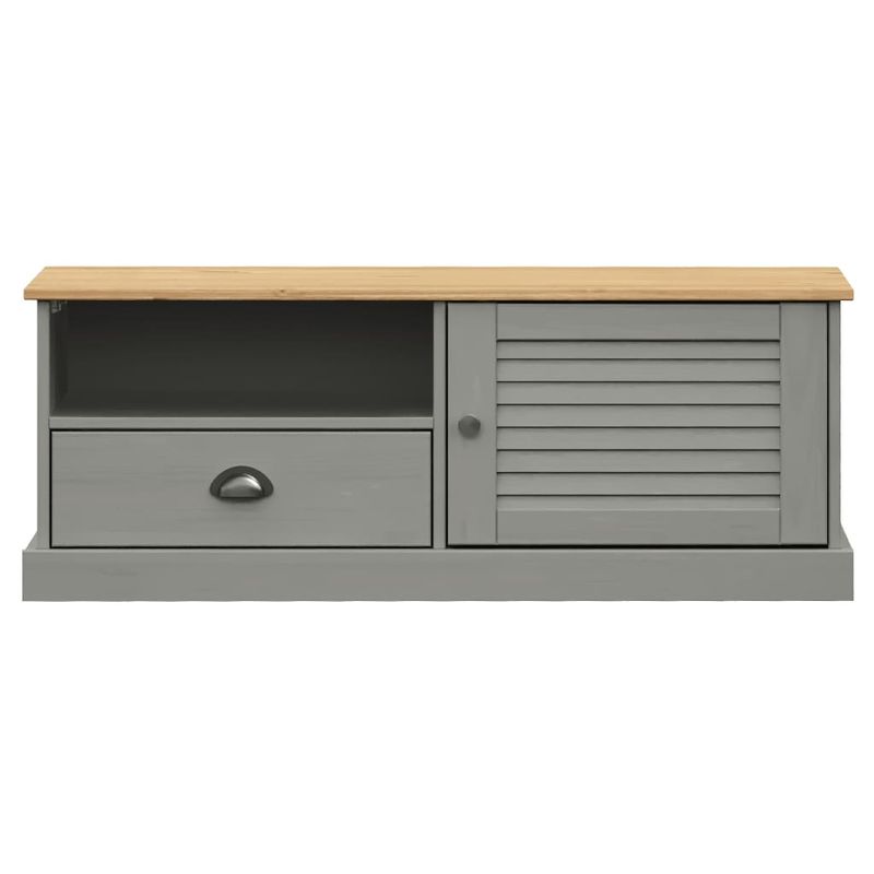 Casa si Gradina - Mobilier - Comode si corpuri - Comode - Comoda TV VIGO, gri, 106x40x40 cm, lemn masiv de pin - Infinity.ro