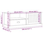 Casa si Gradina - Mobilier - Comode si corpuri - Comode - Comoda TV VIGO, gri, 106x40x40 cm, lemn masiv de pin - Infinity.ro