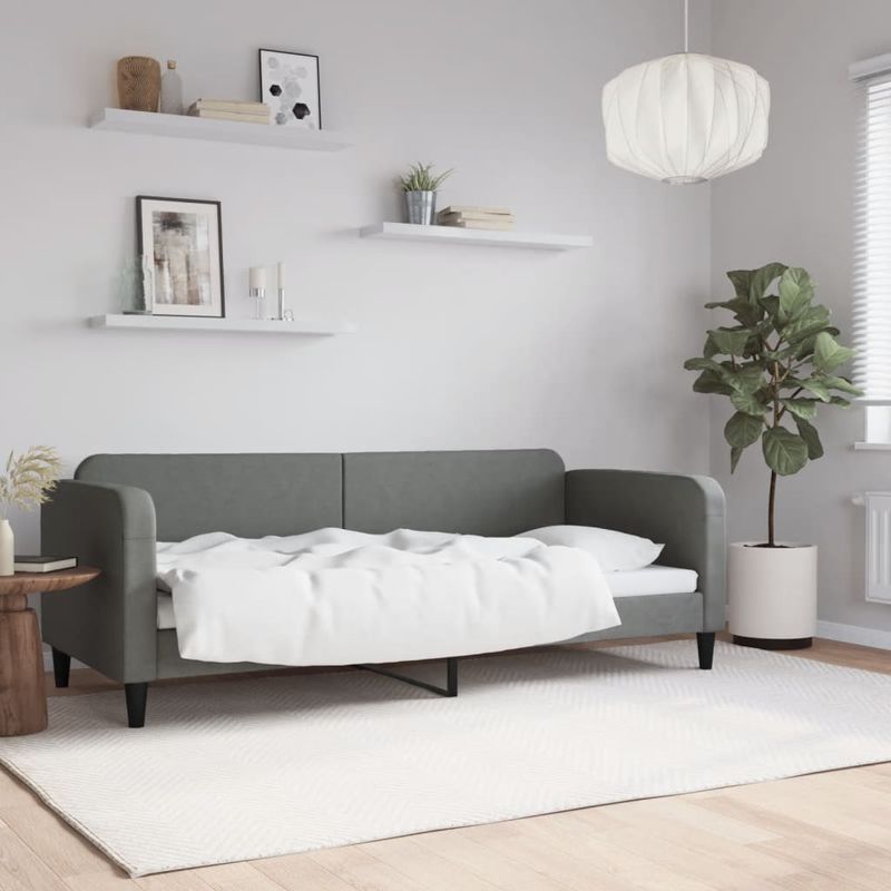 Casa si Gradina - Mobilier - Paturi si accesorii - Paturi - Cadru de pat, gri inchis, 80x200 cm, textil - Infinity.ro