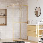 Casa si Gradina - Sanitare - Cazi si cabine de dus - Paravane si usi - Paravan dus walk-in, auriu, 80x195 cm, sticla ESG transparenta - Infinity.ro