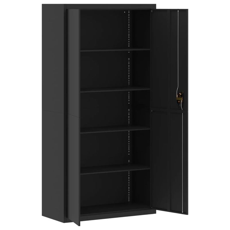 Casa si Gradina - Constructii - Depozitare, transport si protectie - Rafturi, fisete si vestiare - Fiset, negru, 90x40x220 cm, otel - Infinity.ro