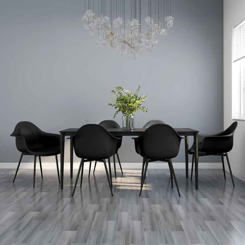 Casa si Gradina - Mobilier - Scaune si fotolii - Scaune - Scaune de bucatarie, 6 buc., negru, PP - Infinity.ro