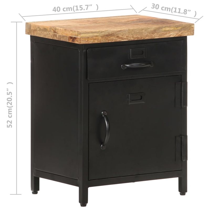 Casa si Gradina - Mobilier - Comode si corpuri - Noptiere - Noptiera, 40 x 30 x 52 cm, lemn de mango nefinisat - Infinity.ro