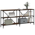 Casa si Gradina - Mobilier - Comode si corpuri - Console - Masa consola stejar maro, 160x30x75 cm, lemn prelucrat si fier - Infinity.ro