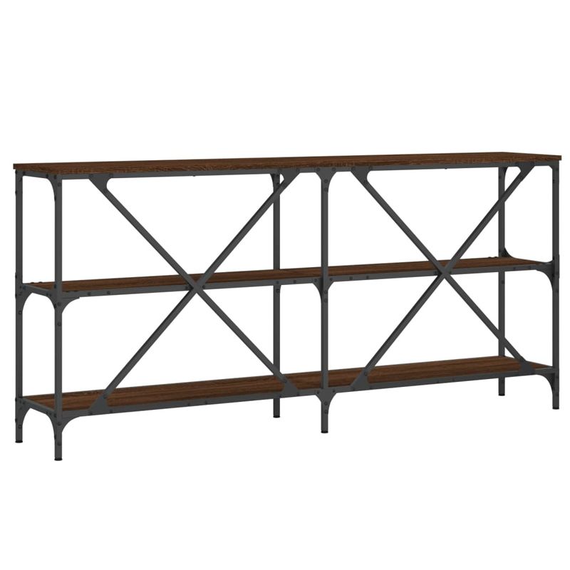 Casa si Gradina - Mobilier - Comode si corpuri - Console - Masa consola stejar maro, 160x30x75 cm, lemn prelucrat si fier - Infinity.ro