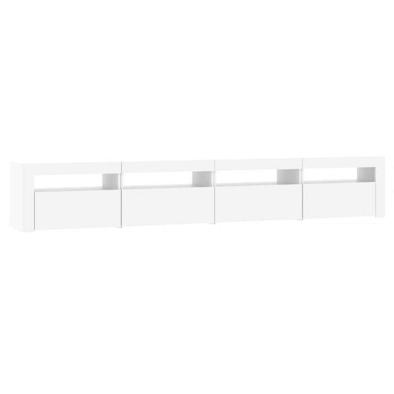 Casa si Gradina - Mobilier - Comode si corpuri - Comode - Comoda TV cu lumini LED, alb, 240x35x40 cm - Infinity.ro