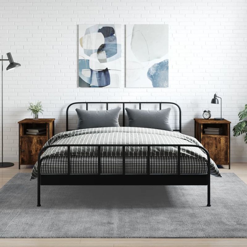 Casa si Gradina - Mobilier - Comode si corpuri - Noptiere - Noptiere, 2 buc., stejar fumuriu, 40x42x60 cm, lemn prelucrat - Infinity.ro
