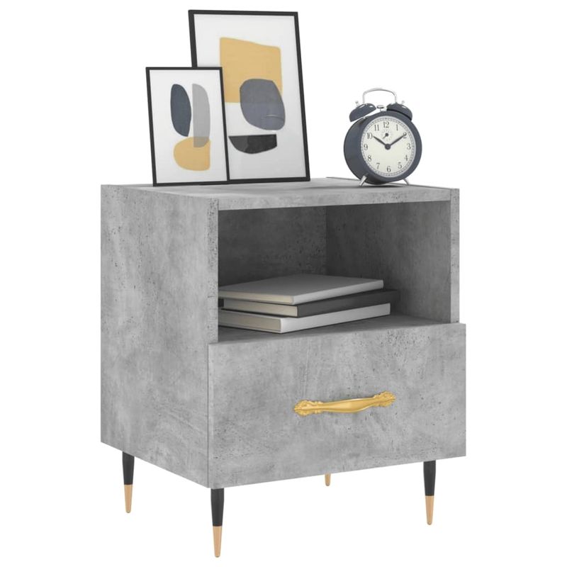Casa si Gradina - Mobilier - Comode si corpuri - Noptiere - Noptiere, 2 buc., gri beton, 40x35x47,5 cm, lemn compozit - Infinity.ro
