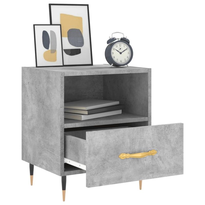 Casa si Gradina - Mobilier - Comode si corpuri - Noptiere - Noptiere, 2 buc., gri beton, 40x35x47,5 cm, lemn compozit - Infinity.ro