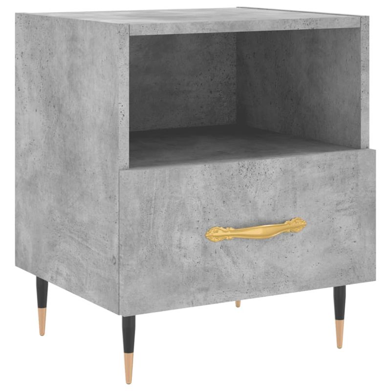 Casa si Gradina - Mobilier - Comode si corpuri - Noptiere - Noptiere, 2 buc., gri beton, 40x35x47,5 cm, lemn compozit - Infinity.ro