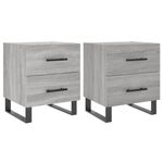 Casa si Gradina - Mobilier - Comode si corpuri - Noptiere - Noptiere, 2 buc., gri sonoma, 40x35x47,5 cm, lemn compozit - Infinity.ro