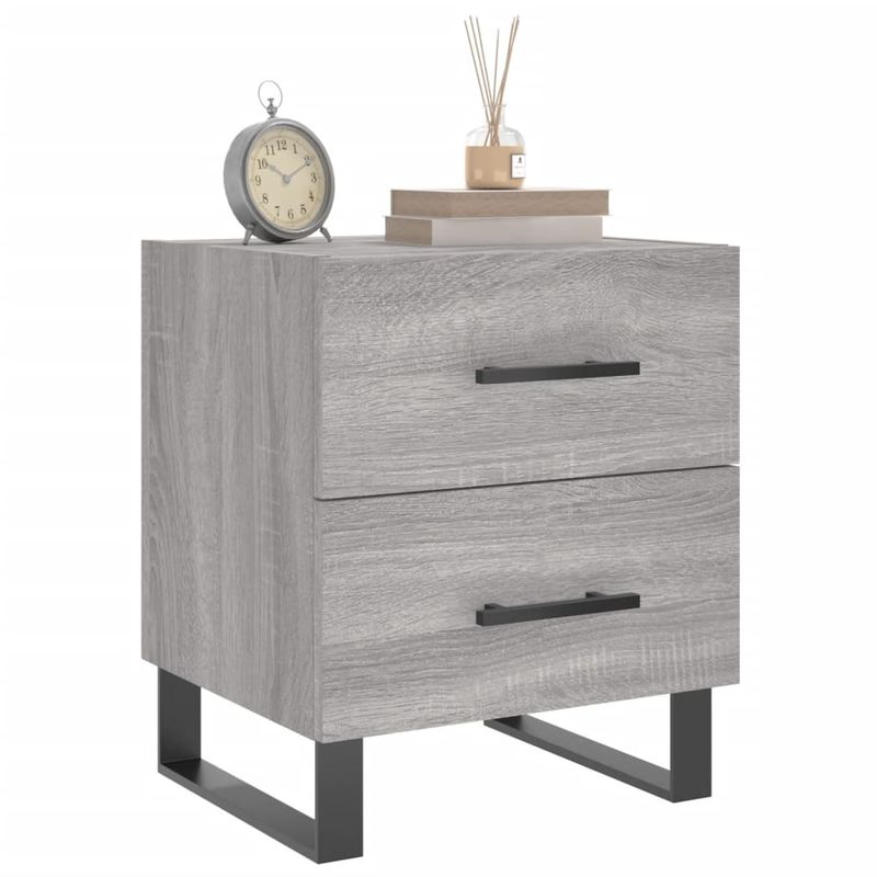 Casa si Gradina - Mobilier - Comode si corpuri - Noptiere - Noptiere, 2 buc., gri sonoma, 40x35x47,5 cm, lemn compozit - Infinity.ro
