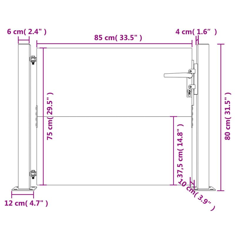 Casa si Gradina - Constructii - Usi interior, exterior si garaj - Usi garaj - Poarta pentru gradina, 105x80 cm, otel corten - Infinity.ro