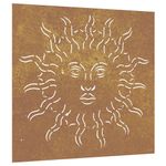 Casa si Gradina - Decoratiuni - Decoratiuni perete - Decor perete de gradina 55x55 cm design soare otel Corten - Infinity.ro